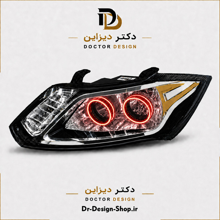 چراغ جلو اسپرت ساینا و کوییک مدل حلقه 3D برند مدرن | بسته 2 عددی