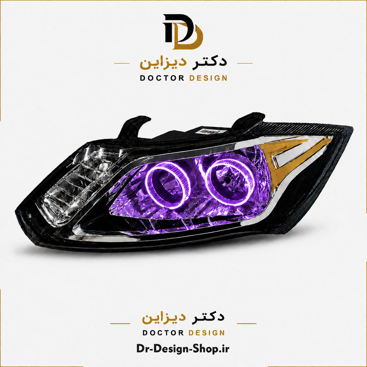 چراغ جلو اسپرت ساینا و کوییک مدل حلقه 3D برند مدرن | بسته 2 عددی