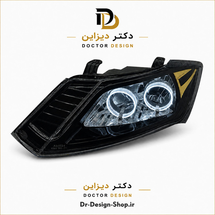 چراغ جلو اسپرت ساینا و کوییک مدل حلقه 3D برند مدرن | بسته 2 عددی