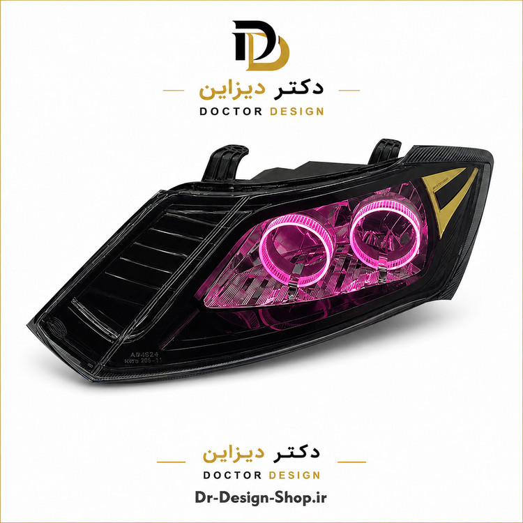 چراغ جلو اسپرت ساینا و کوییک مدل حلقه 3D برند مدرن | بسته 2 عددی