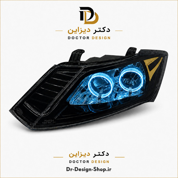 چراغ جلو اسپرت ساینا و کوییک مدل حلقه 3D برند مدرن | بسته 2 عددی