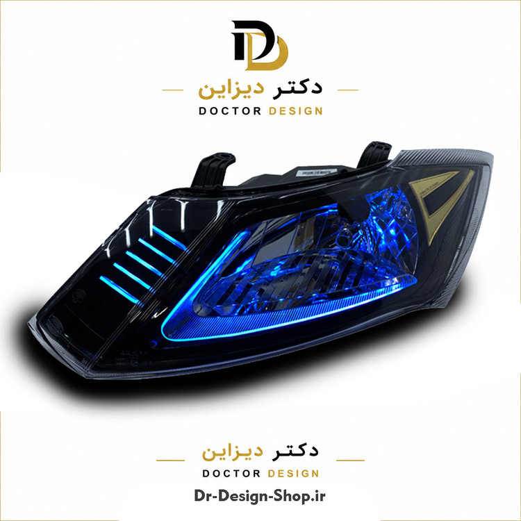 چراغ جلو اسپرت ساینا و کوییک مدل 3D NX دوحالته برند مدرن | بسته 2 عددی