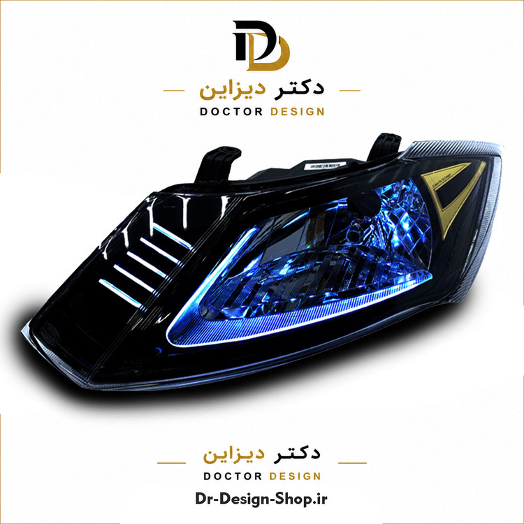 چراغ جلو اسپرت ساینا و کوییک مدل 3D NX دوحالته برند مدرن | بسته 2 عددی