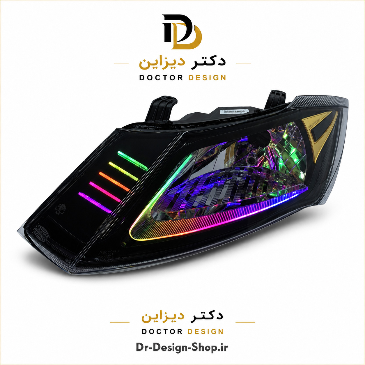 چراغ جلو اسپرت ساینا و کوییک مدل 3D NX دوحالته برند مدرن | بسته 2 عددی