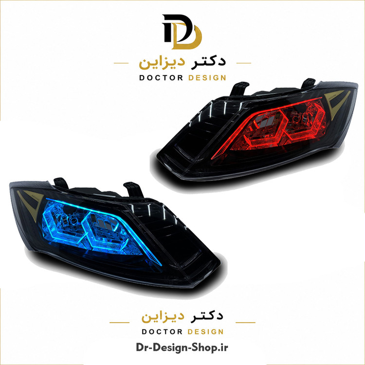 چراغ جلو اسپرت ساینا و کوییک مدل 3D Hexa برند مدرن | بسته 2 عددی