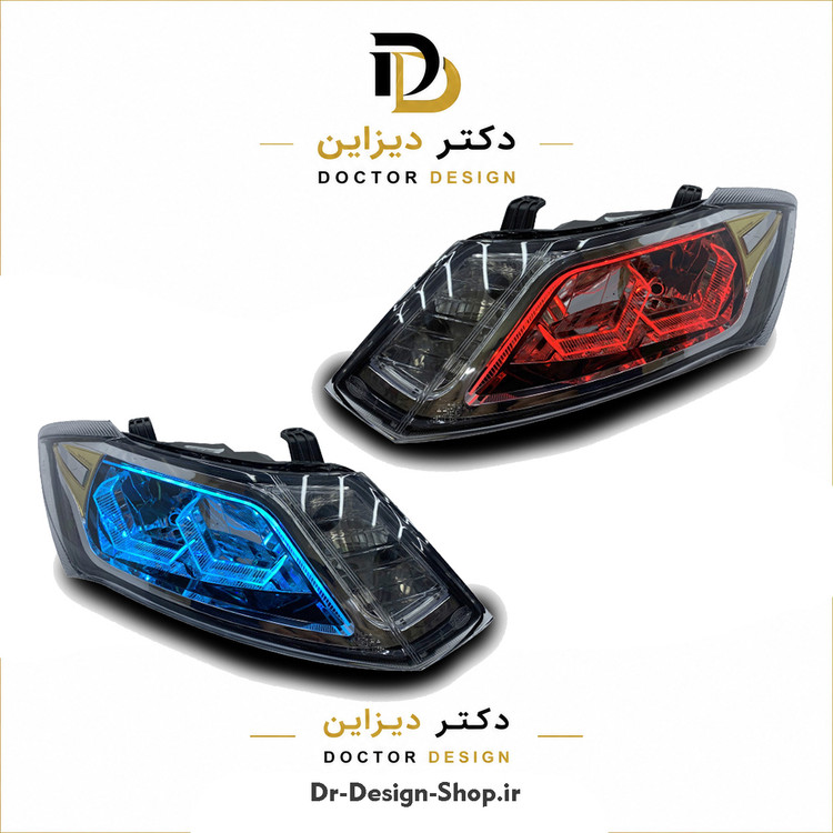 چراغ جلو اسپرت ساینا و کوییک مدل 3D Hexa برند مدرن | بسته 2 عددی