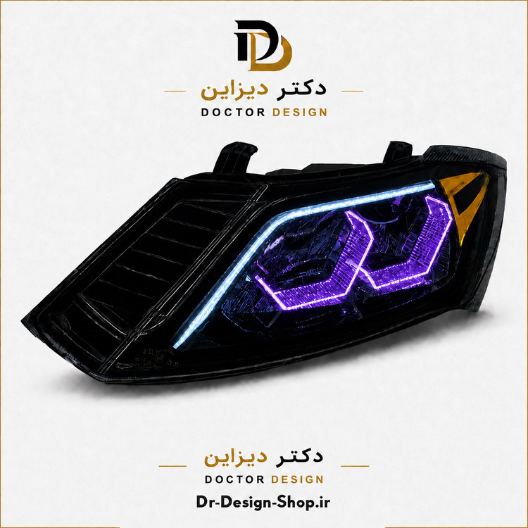 چراغ جلو اسپرت ساینا و کوییک مدل 3D HG برند مدرن | بسته 2 عددی