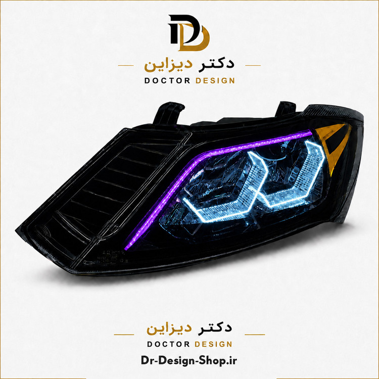 چراغ جلو اسپرت ساینا و کوییک مدل 3D HG برند مدرن | بسته 2 عددی