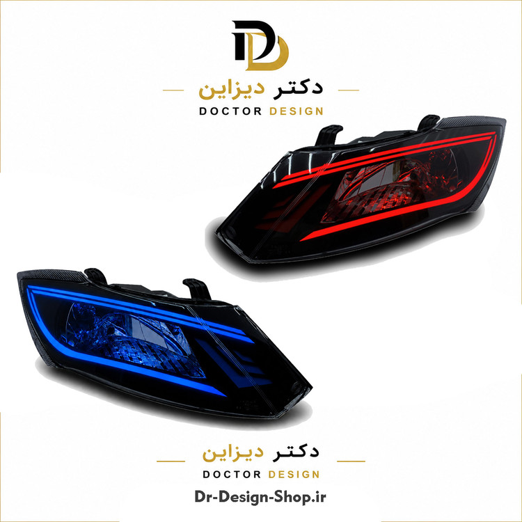 چراغ جلو اسپرت ساینا و کوییک مدل Dodge برند مدرن | بسته 2 عددی