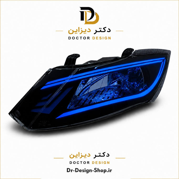 چراغ جلو اسپرت ساینا و کوییک مدل Dodge برند مدرن | بسته 2 عددی
