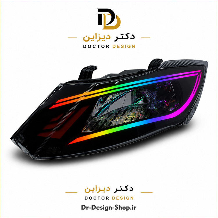 چراغ جلو اسپرت ساینا و کوییک مدل Dodge برند مدرن | بسته 2 عددی