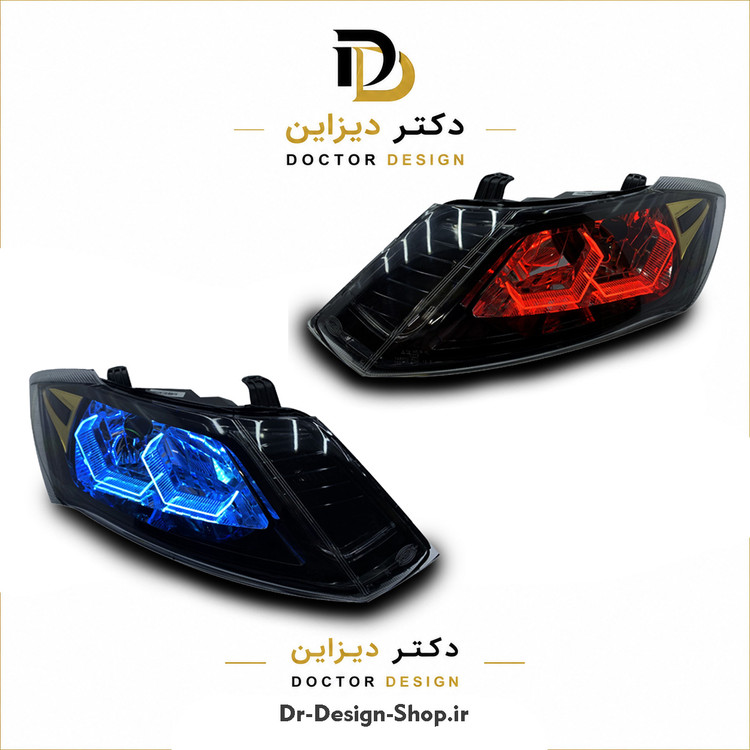 چراغ جلو اسپرت ساینا و کوییک مدل 3D i8 برند مدرن | بسته 2 عددی