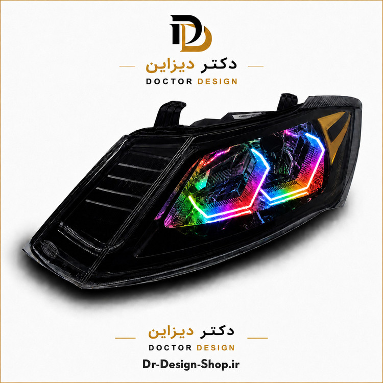 چراغ جلو اسپرت ساینا و کوییک مدل 3D i8 برند مدرن | بسته 2 عددی