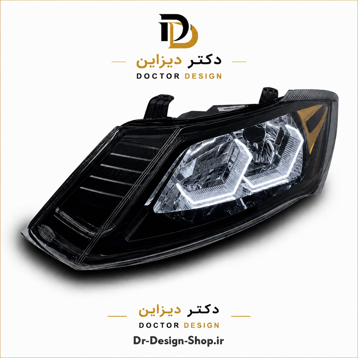 چراغ جلو اسپرت ساینا و کوییک مدل 3D i8 برند مدرن | بسته 2 عددی