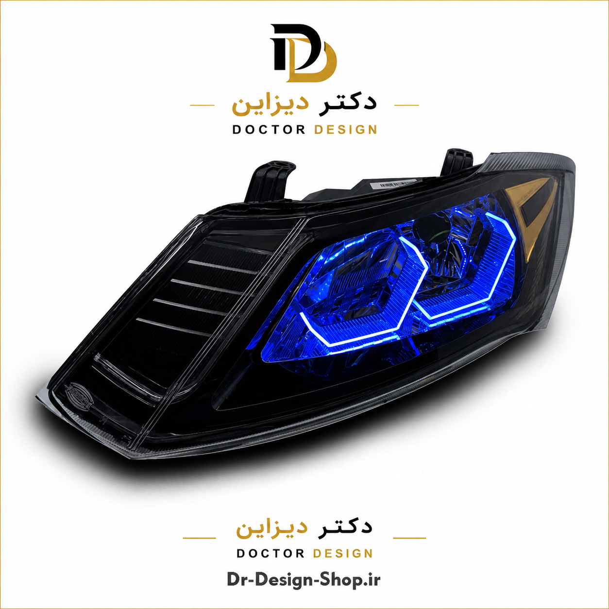 چراغ جلو اسپرت ساینا و کوییک مدل 3D i8 برند مدرن | بسته 2 عددی