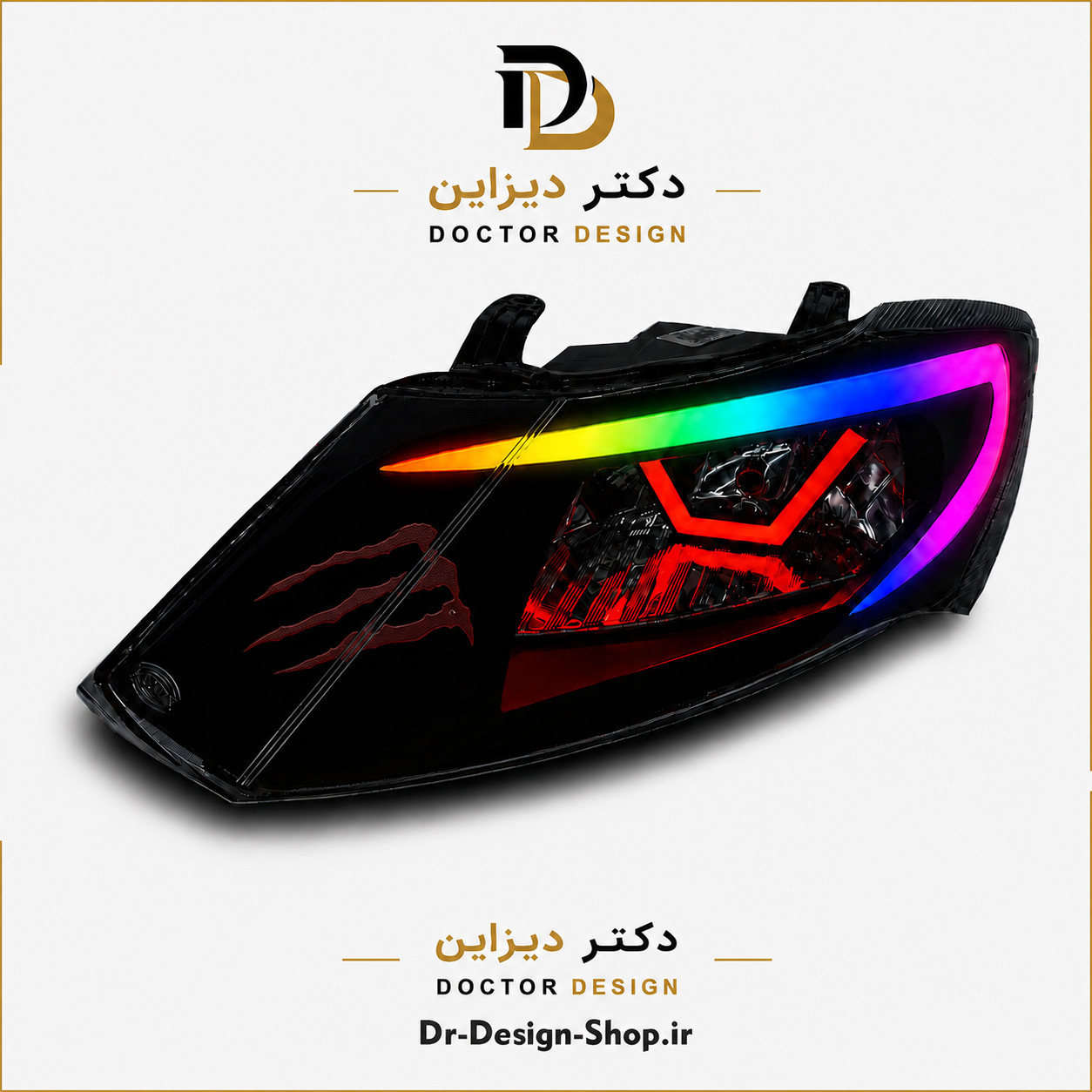 چراغ جلو اسپرت ساینا و کوییک مدل WRX برند مدرن | بسته 2 عددی
