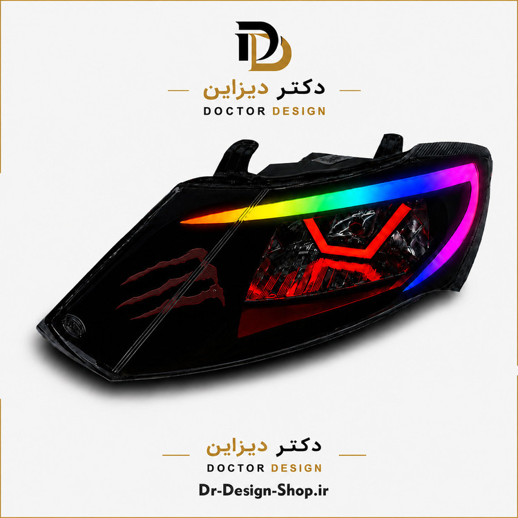 چراغ جلو اسپرت ساینا و کوییک مدل WRX برند مدرن | بسته 2 عددی