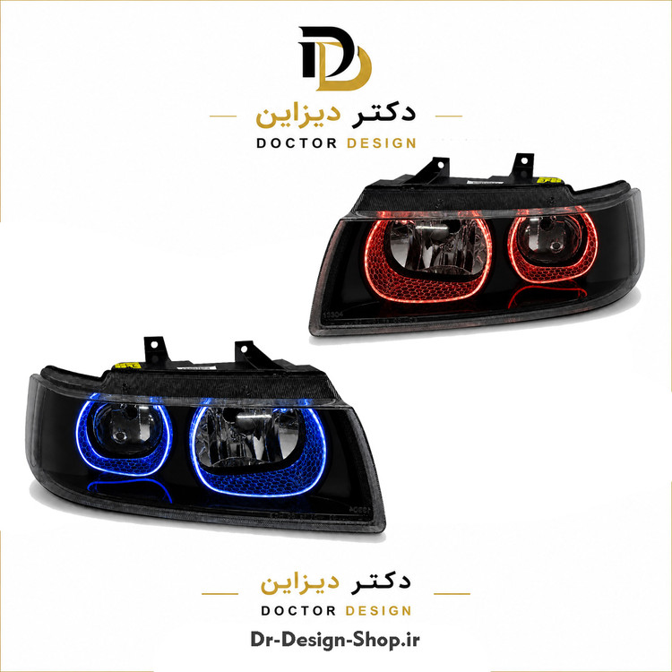 چراغ جلو اسپرت سمند مدل 3D U برند مدرن | بسته 2 عددی