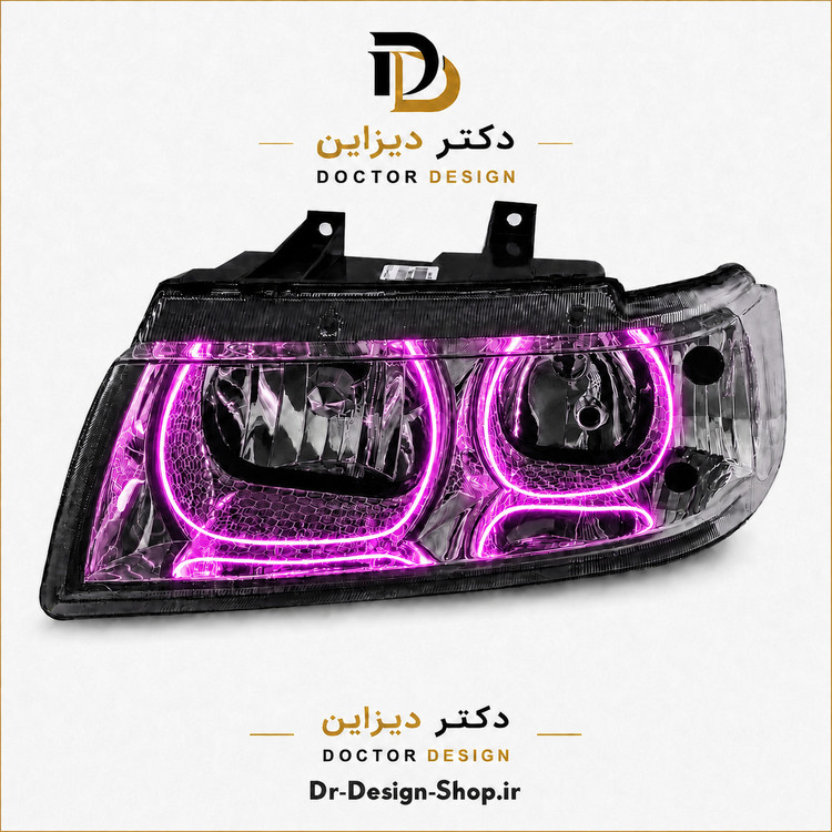 چراغ جلو اسپرت سمند مدل 3D U برند مدرن | بسته 2 عددی