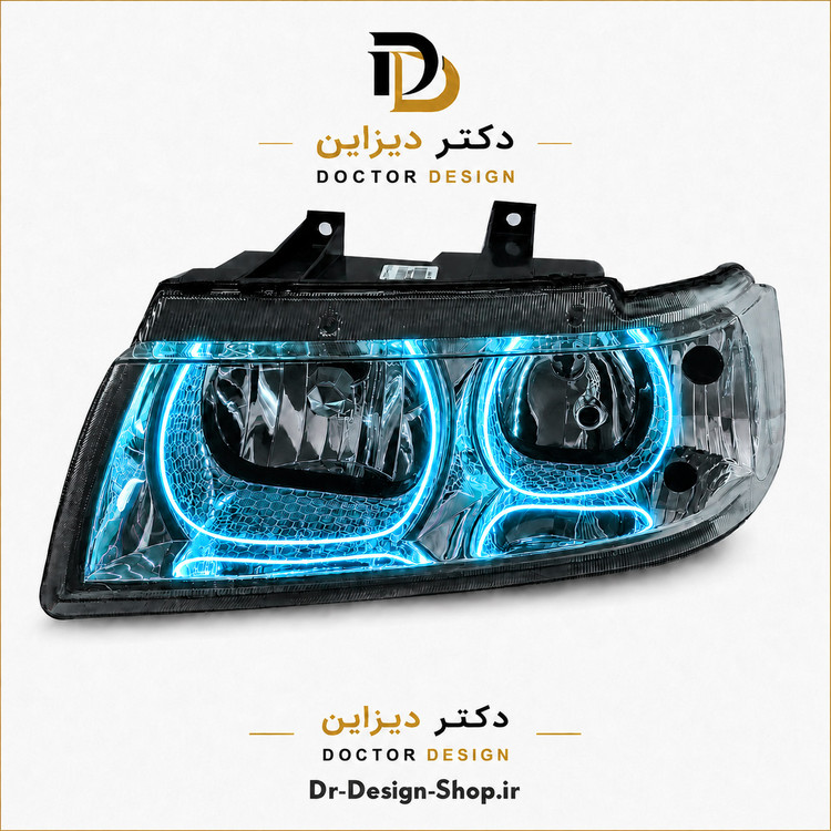 چراغ جلو اسپرت سمند مدل 3D U برند مدرن | بسته 2 عددی