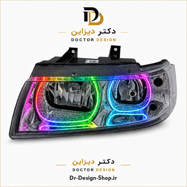 چراغ جلو اسپرت سمند مدل 3D U برند مدرن | بسته 2 عددی