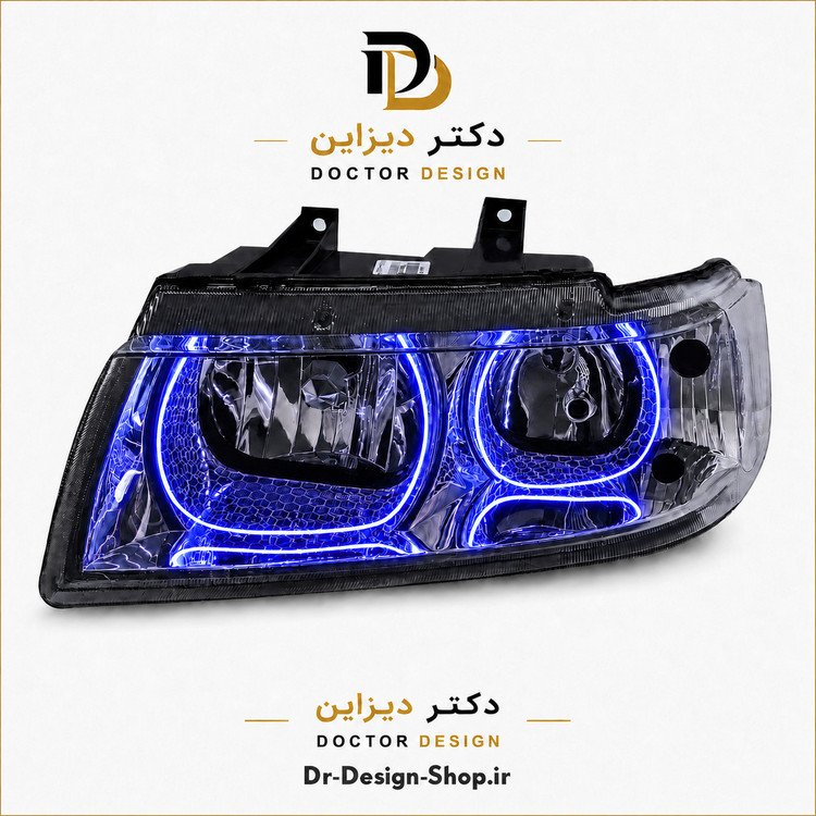 چراغ جلو اسپرت سمند مدل 3D U برند مدرن | بسته 2 عددی