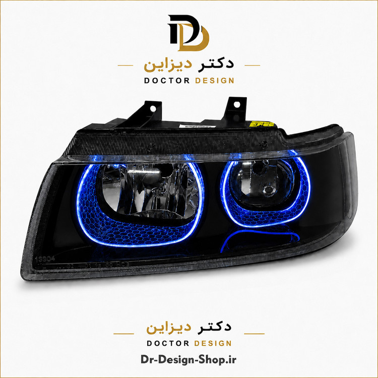 چراغ جلو اسپرت سمند مدل 3D U برند مدرن | بسته 2 عددی
