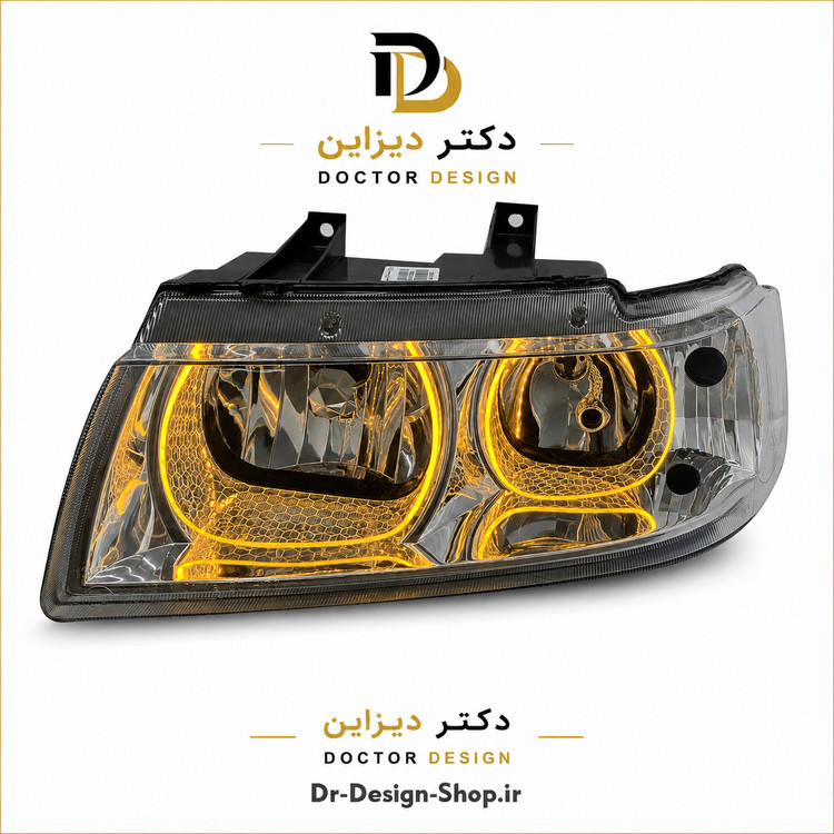 چراغ جلو اسپرت سمند مدل 3D U برند مدرن | بسته 2 عددی