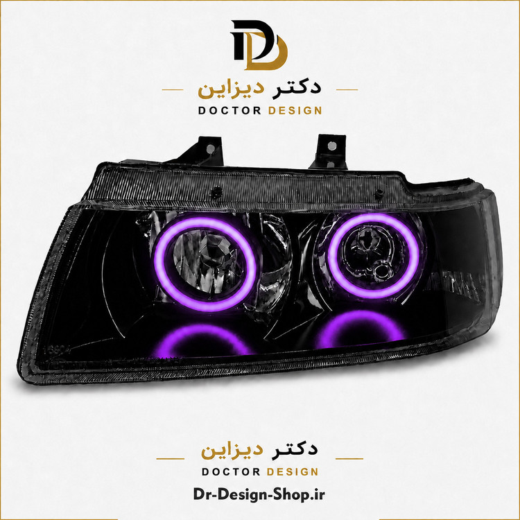 چراغ جلو اسپرت سمند مدل Ring برند مدرن | بسته 2 عددی