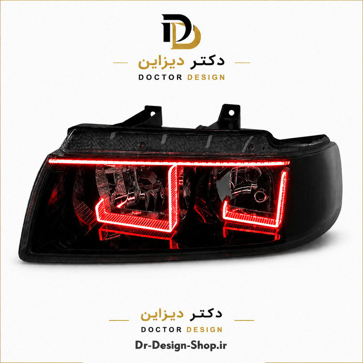 چراغ جلو اسپرت سمند مدل 3D-L برند مدرن | بسته 2 عددی