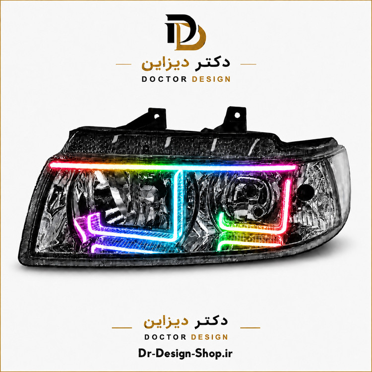 چراغ جلو اسپرت سمند مدل 3D-L برند مدرن | بسته 2 عددی