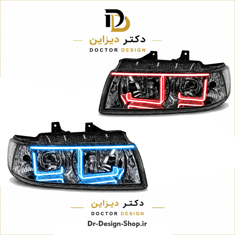 چراغ جلو اسپرت سمند مدل 3D-L برند مدرن | بسته 2 عددی