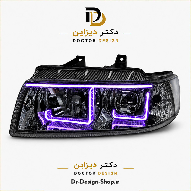 چراغ جلو اسپرت سمند مدل 3D-L برند مدرن | بسته 2 عددی