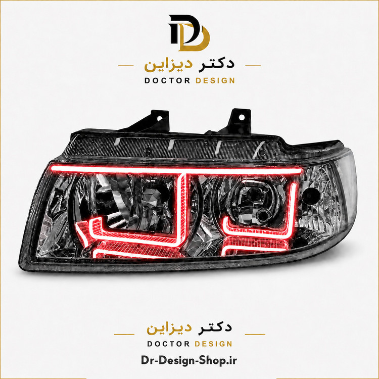 چراغ جلو اسپرت سمند مدل 3D-L برند مدرن | بسته 2 عددی