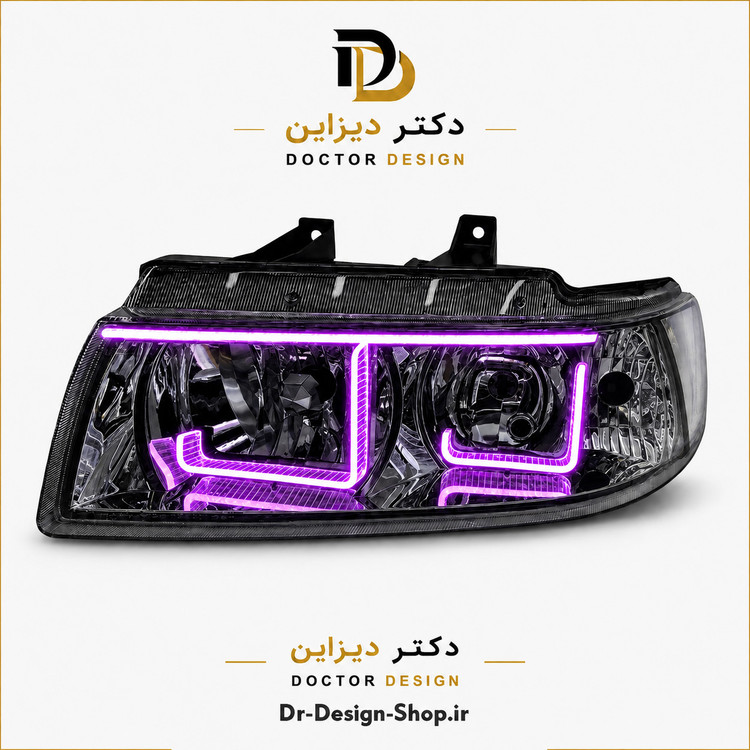 چراغ جلو اسپرت سمند مدل 3D-L برند مدرن | بسته 2 عددی