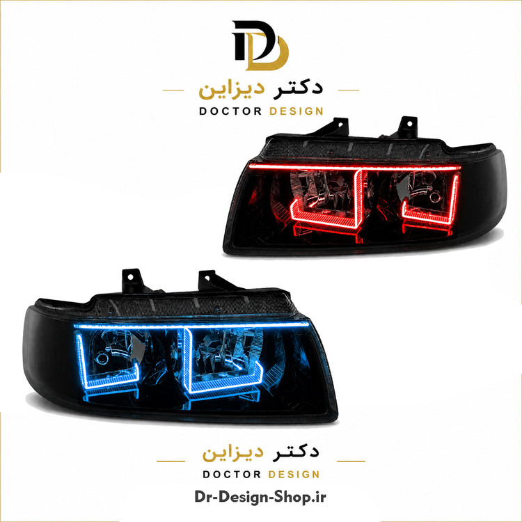 چراغ جلو اسپرت سمند مدل 3D-L برند مدرن | بسته 2 عددی