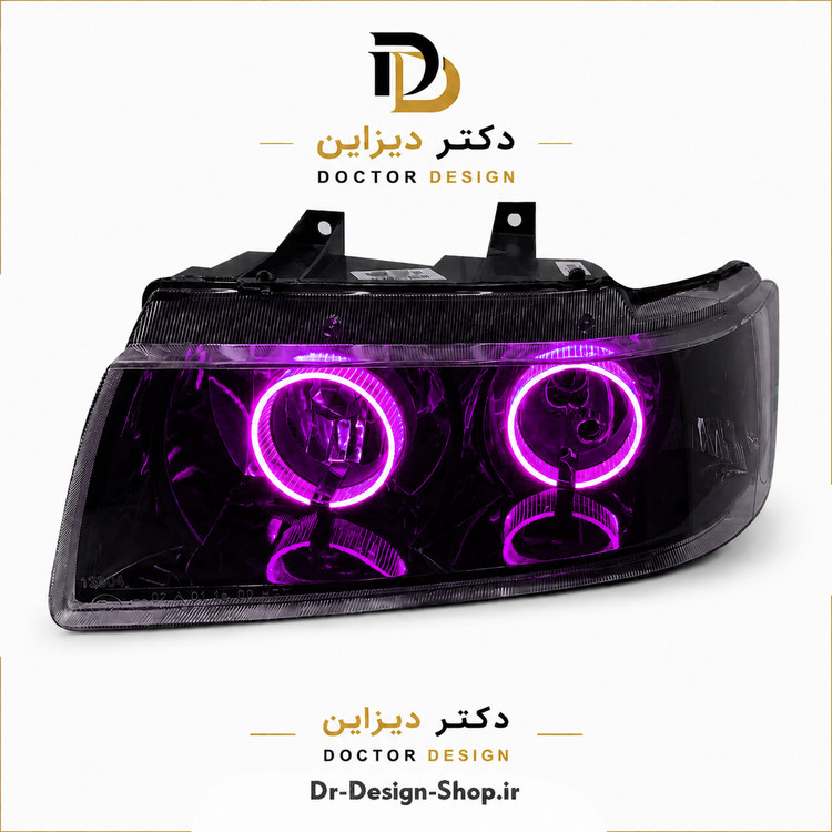 چراغ جلو اسپرت سمند مدل حلقه 3D برند مدرن | بسته 2 عددی