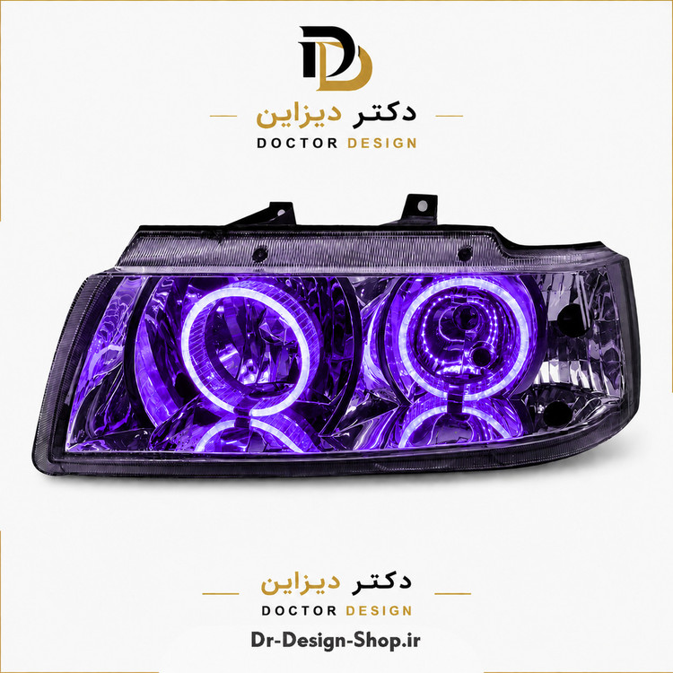 چراغ جلو اسپرت سمند مدل حلقه 3D برند مدرن | بسته 2 عددی