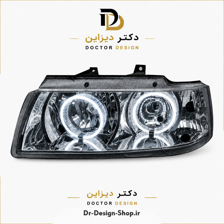 چراغ جلو اسپرت سمند مدل حلقه 3D برند مدرن | بسته 2 عددی