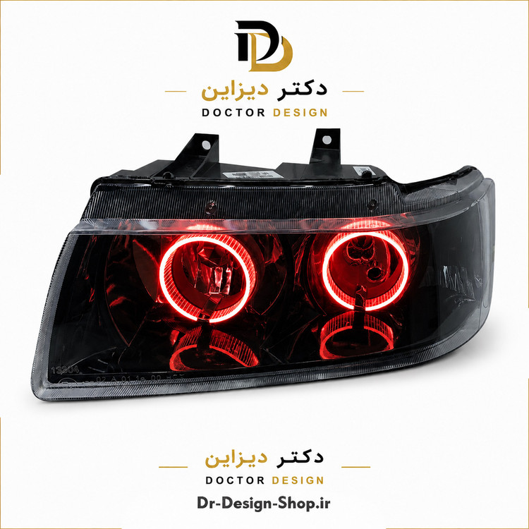 چراغ جلو اسپرت سمند مدل حلقه 3D برند مدرن | بسته 2 عددی