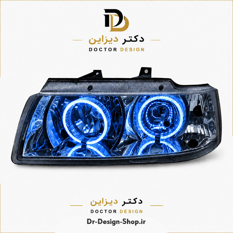 چراغ جلو اسپرت سمند مدل حلقه 3D برند مدرن | بسته 2 عددی