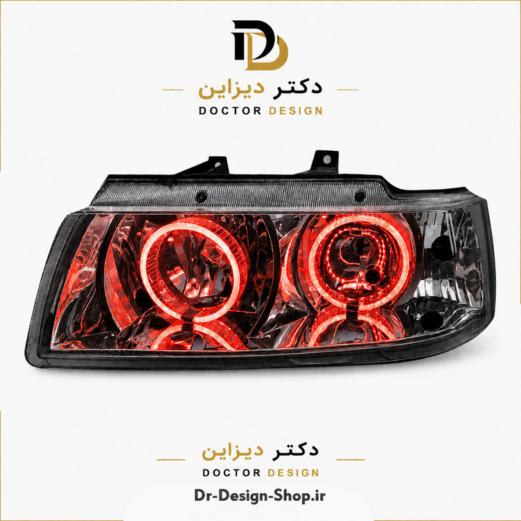 چراغ جلو اسپرت سمند مدل حلقه 3D برند مدرن | بسته 2 عددی