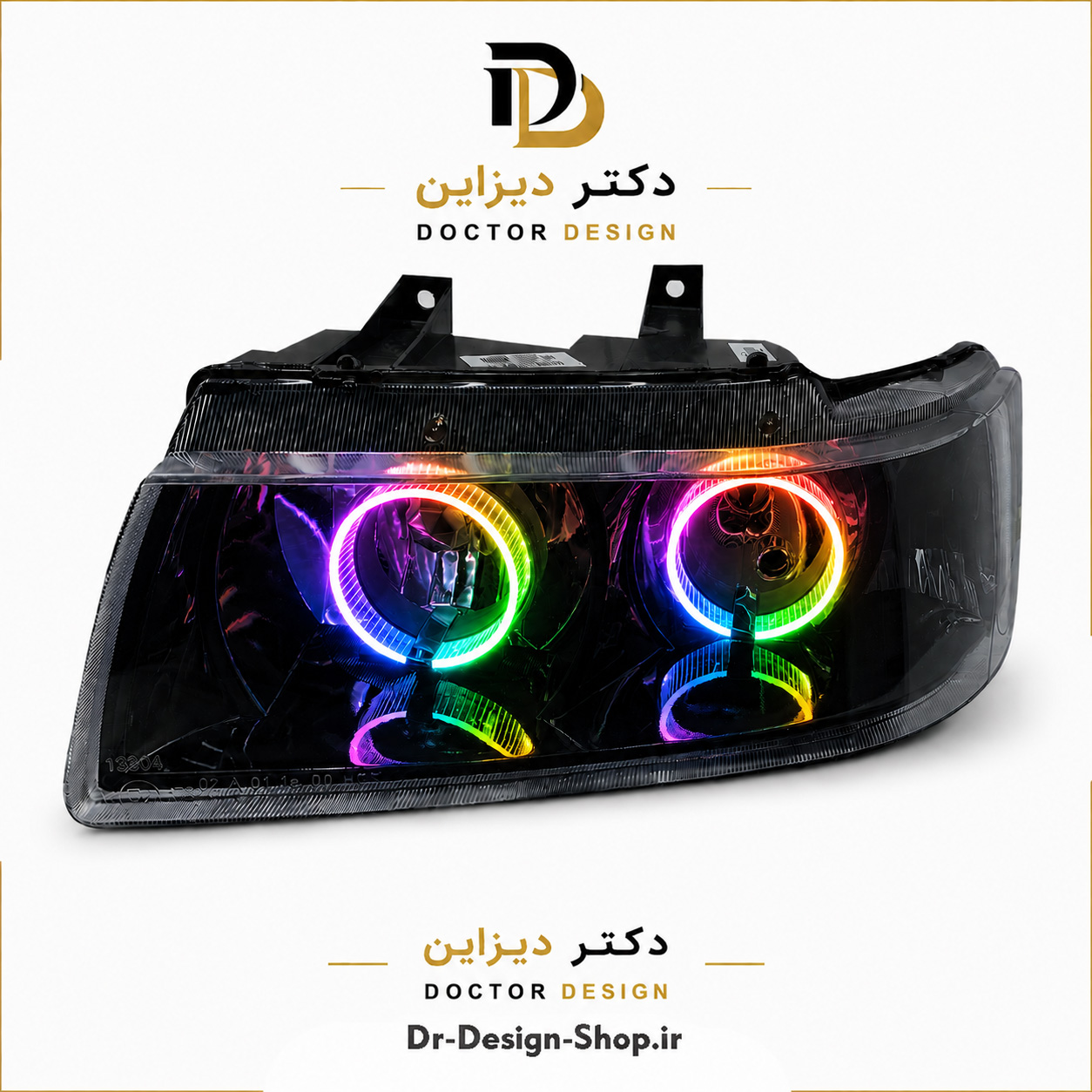 چراغ جلو اسپرت سمند مدل حلقه 3D برند مدرن | بسته 2 عددی