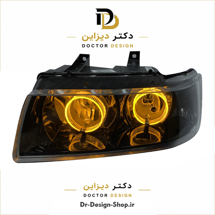 چراغ جلو اسپرت سمند مدل حلقه 3D برند مدرن | بسته 2 عددی