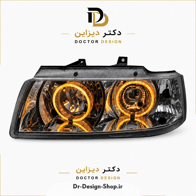 چراغ جلو اسپرت سمند مدل حلقه 3D برند مدرن | بسته 2 عددی