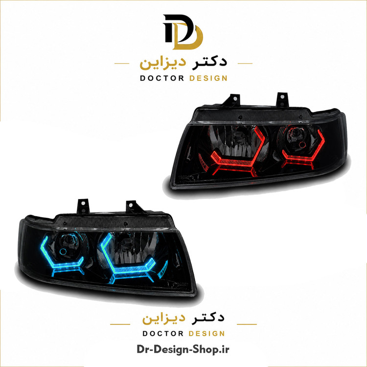 چراغ جلو اسپرت سمند مدل 3D i8 برند مدرن | بسته 2 عددی