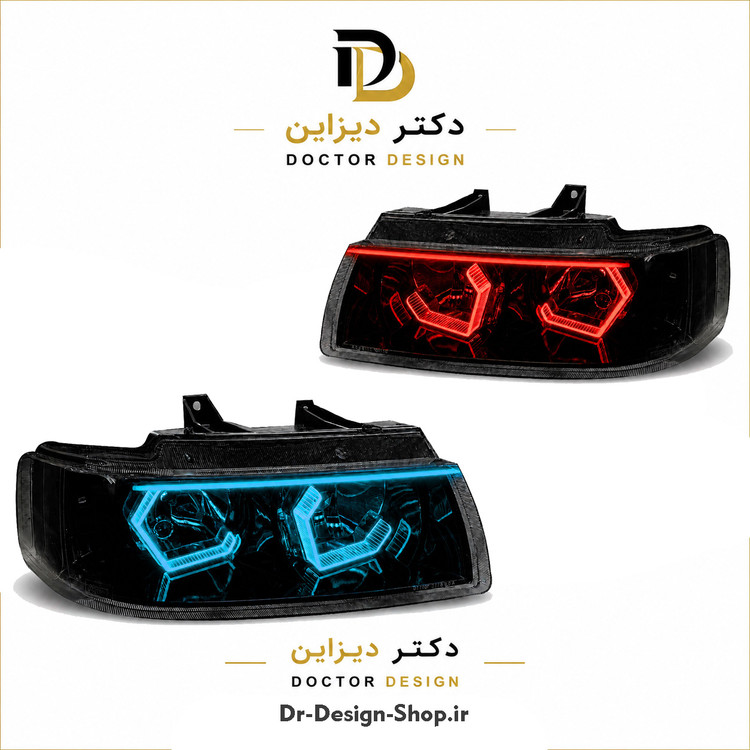 چراغ جلو اسپرت سمند مدل 3D Hexa برند مدرن | بسته 2 عددی