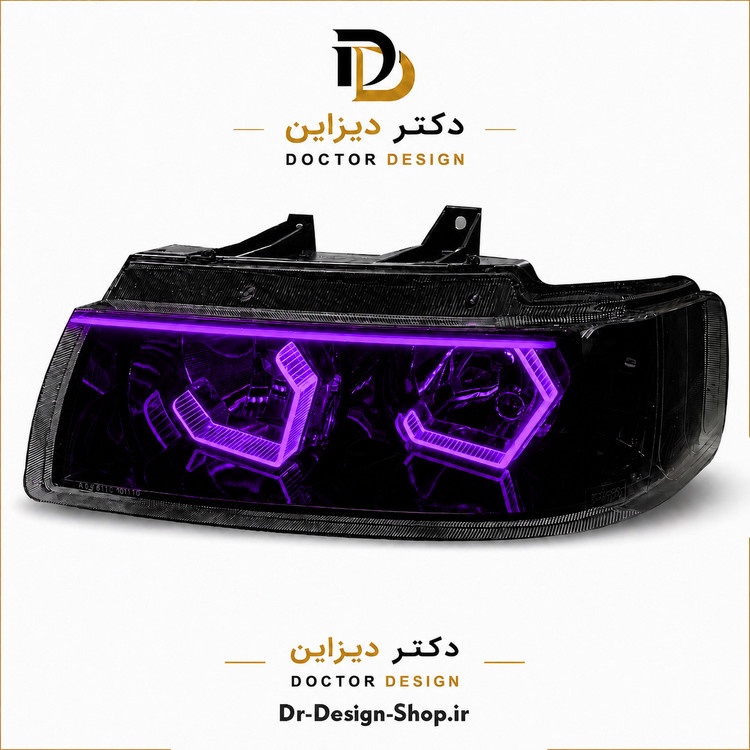 چراغ جلو اسپرت سمند مدل 3D Hexa برند مدرن | بسته 2 عددی