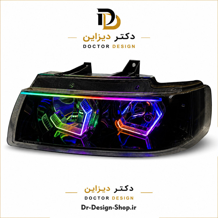 چراغ جلو اسپرت سمند مدل 3D Hexa برند مدرن | بسته 2 عددی