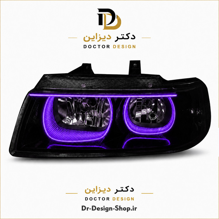 چراغ جلو اسپرت سمند مدل 3D U Plus برند مدرن | بسته 2 عددی